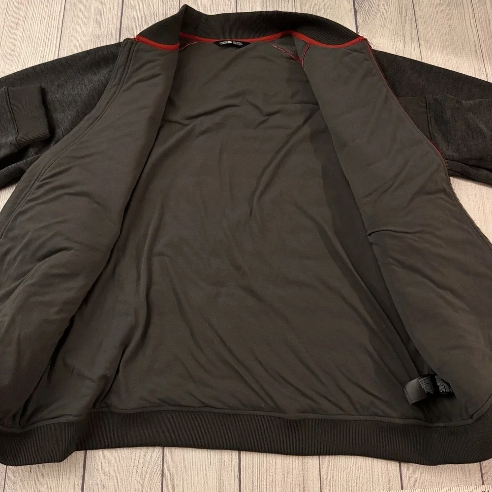 The North Face Norris Point Insulated Jacket Men XXL Red Gray Full Zip Bomber